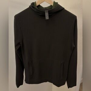 Lululemon Knit Hoodie Pullover Dark Green Long Sleeve Front Pockets Medium